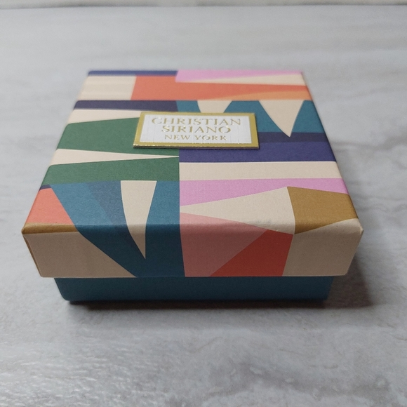 NEW Christian Siriano New York Clear Round Drop Earing With Gold Specks! 1 1/4" - Picture 6 of 6